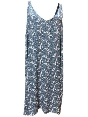 next Blue Floral V-Neck Flowy Midi Dress Embellished Straps size 20